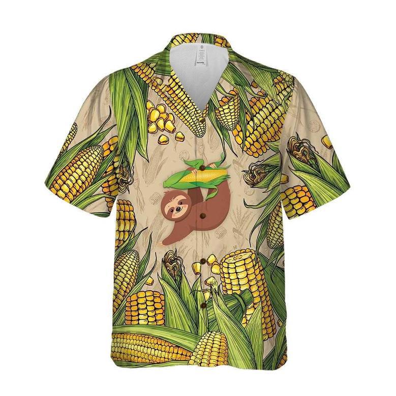 Sloth Corn All Over Printed Hawaiian Shirt, Farm Hawaiian Shirt, Farmer Hawaii