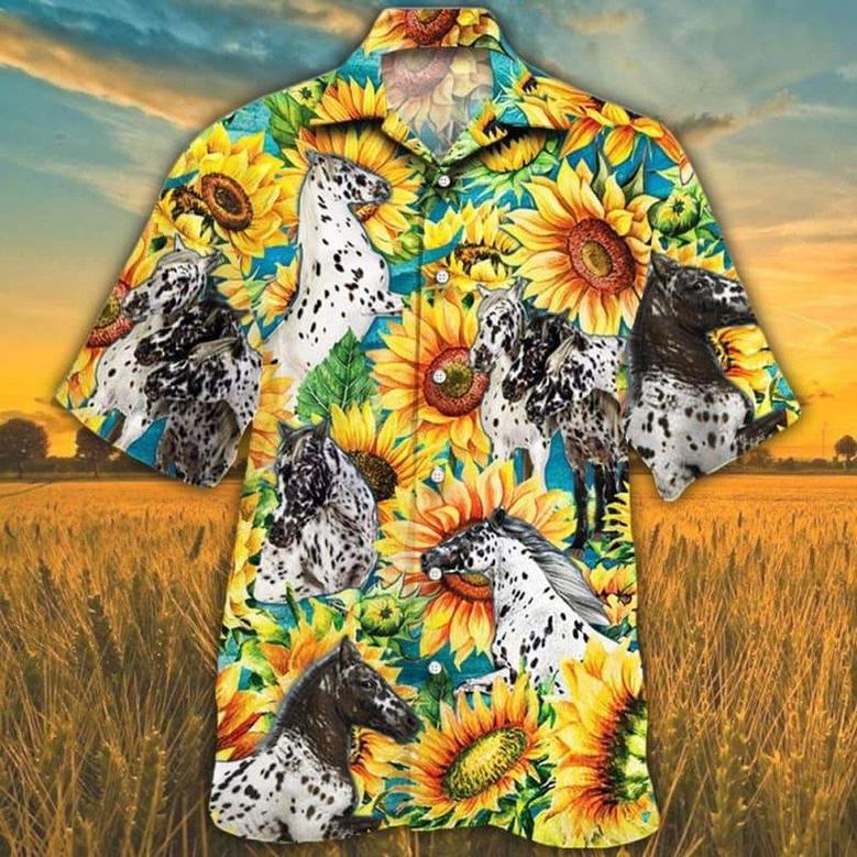 Sunflower Appaloosa Horse Hawaiian Shirt, Farm Hawaiian Shirt, Farmer Hawaii