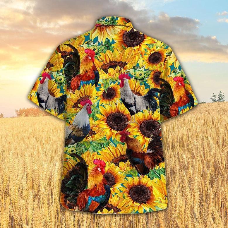 Sunflower Chicken Hawaiian Shirt, Farm Hawaiian Shirt, Farmer Hawaii