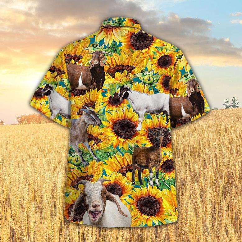 Sunflower Goat Hawaiian Shirt, Farm Hawaiian Shirt, Farmer Hawaii