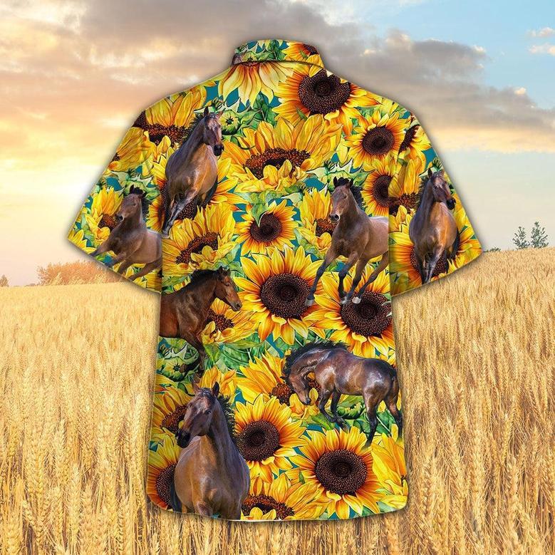 Sunflower Horse Hawaiian Shirt, Farm Hawaiian Shirt, Farmer Hawaii