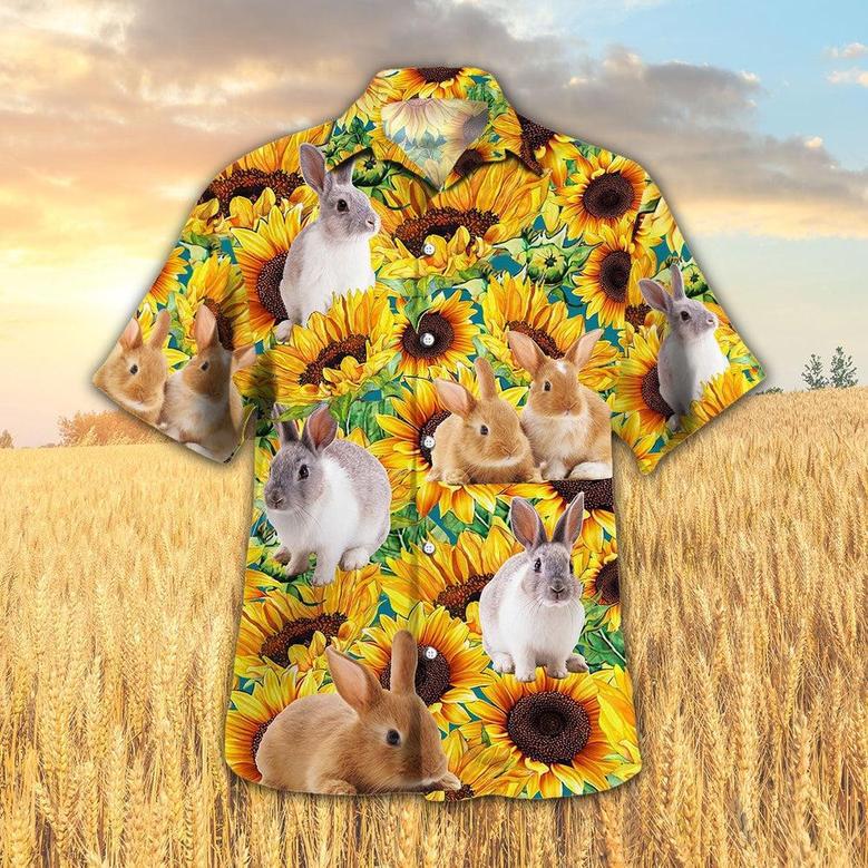 Sunflower Rabbit Hawaiian Shirt, Farm Hawaiian Shirt, Farmer Hawaii