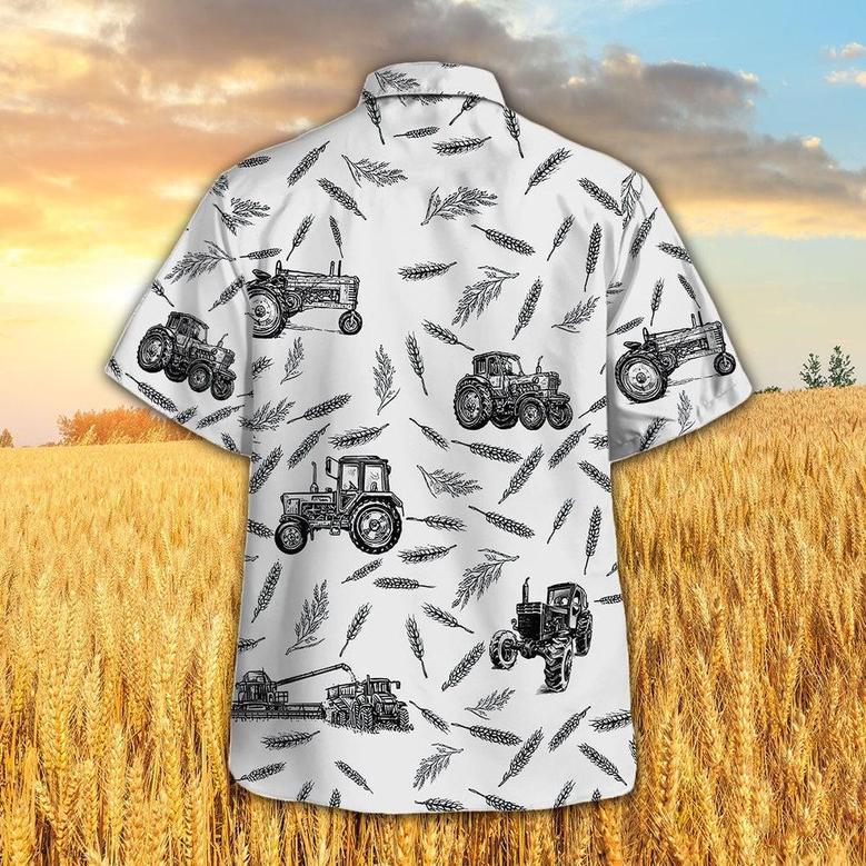 Tractors Pattern All Over Printed Hawaiian Shirt, Farm Hawaiian Shirt, Farmer Hawaii