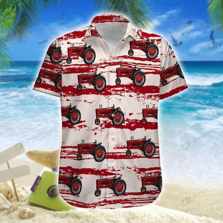 Tractors Red Hawaiian Shirt, Farm Hawaiian Shirt, Farmer Hawaii