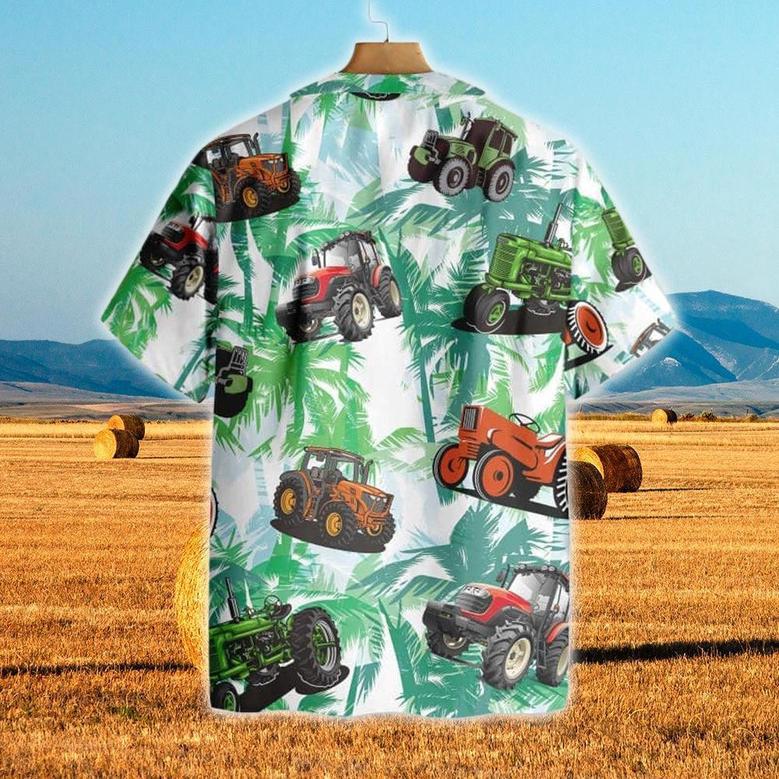 Tractors Tropical Plants All Over Printed Hawaiian Shirt, Farm Hawaiian Shirt, Farmer Hawaii