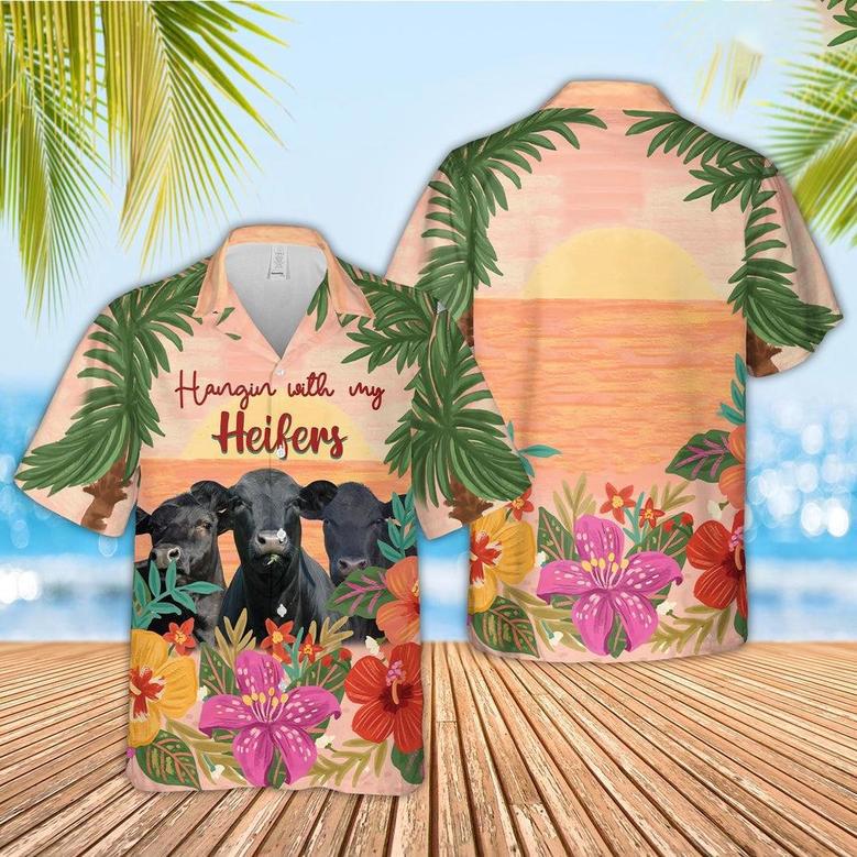 Triple Black Angus Hawaiian Shirt, Farm Hawaiian Shirt, Farmer Hawaii