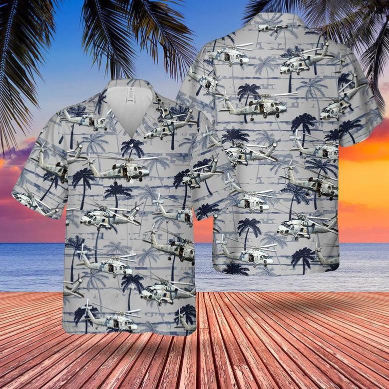 Us Navy Hawaiian Shirt, US Navy Sikorsky Seahawk Hawaiian Shirt, Military Hawaiian Shirt