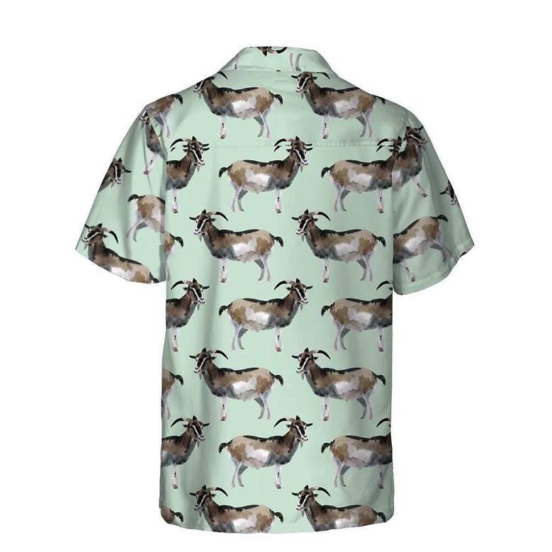 WATERCOLOR GOAT PATTERN Hawaiian Shirt, Farm Hawaiian Shirt, Farmer Hawaii