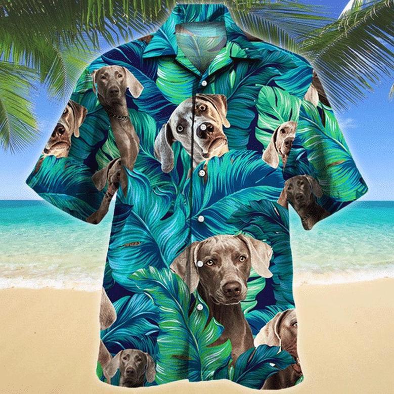 Weimaraner Dog Lovers Hawaiian Style For Summer Hawaiian Shirt, Farm Hawaiian Shirt, Farmer Hawaii