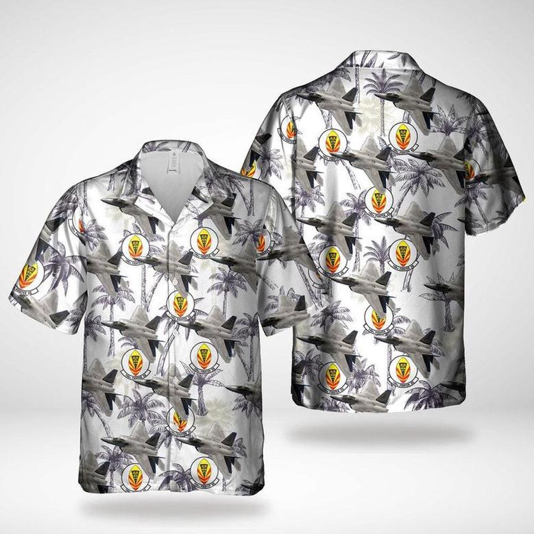 Air Force Hawaiian Shirt, Hawaii Air National Guard, Fighter Squadron, Lockheed Martin Raptor Hawaiian Shirt, Air Force Aloha Shirt