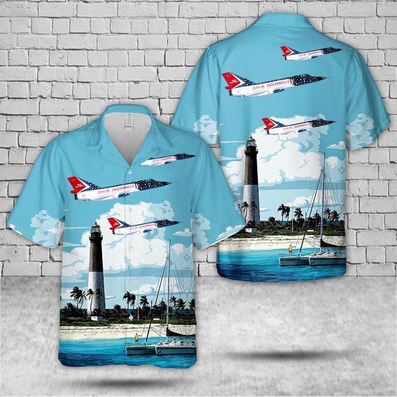 Air Force Hawaiian Shirt, Us Air Force Delta Dart City Of Jacksonville Florida Air National Guard Hawaiian Shirt, Air Force Aloha Shirt