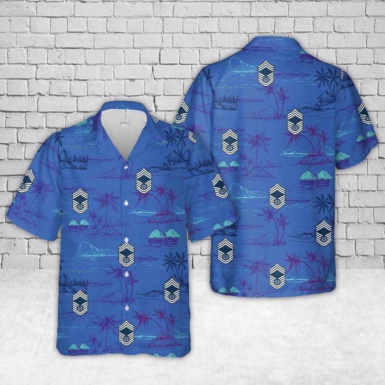 Air Force Hawaiian Shirt, Us Air Force Chief Master Sergeant Of The Air Force 1991-2004 Insignia Hawaiian Shirt, Air Force Aloha Shirt