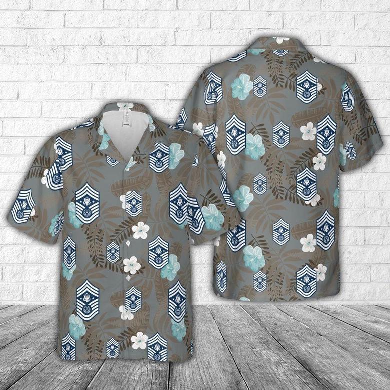 Air Force Hawaiian Shirt, Us Air Force Chief Master Sergeant Of The Air Force Insignia Hawaiian Shirt, Air Force Aloha Shirt