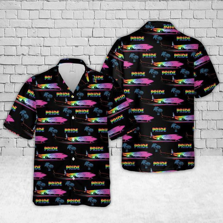 Alaska Fly With Pride Hawaiian Shirt For Gaymer, Lesbian Hawaiian Shirt For Pride Month