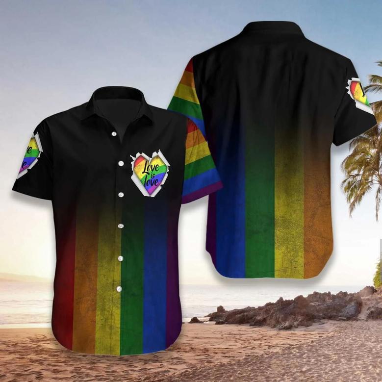 Amazing Lgbt Hawaiian Shirt, Love Is Love Rainbow T Shirt, Gift For Pride Month