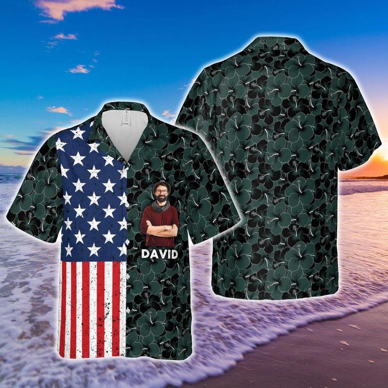 American Dad Of July Dad Personalized Hawaiian Aloha Shirts - Gift For Father's Day