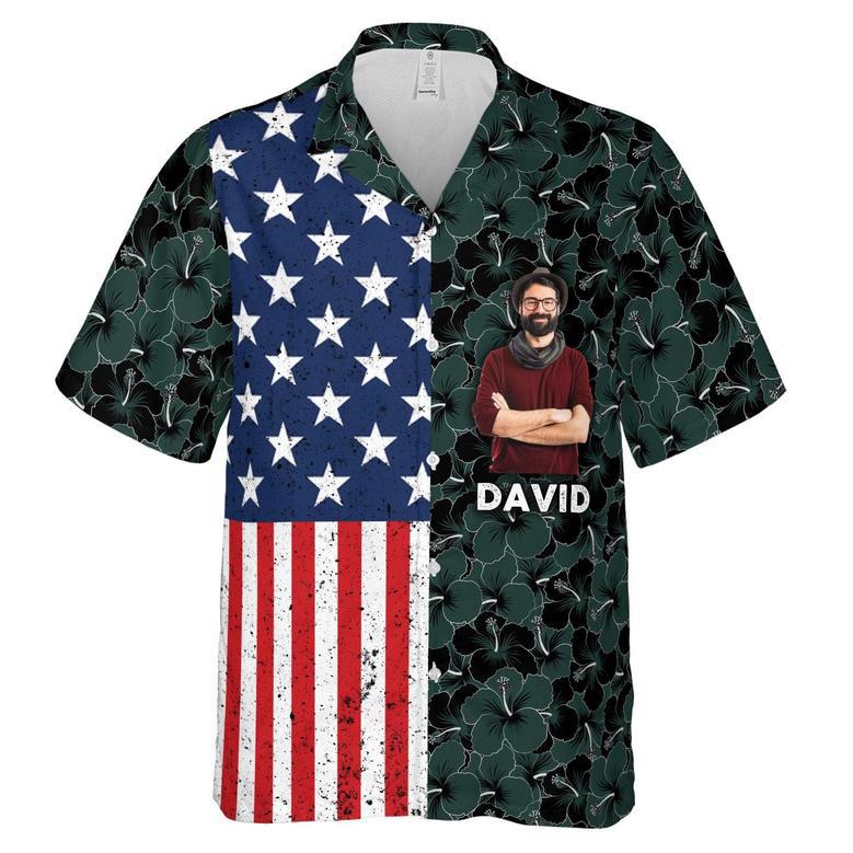 American Dad Of July Dad Personalized Hawaiian Aloha Shirts - Gift For Father's Day