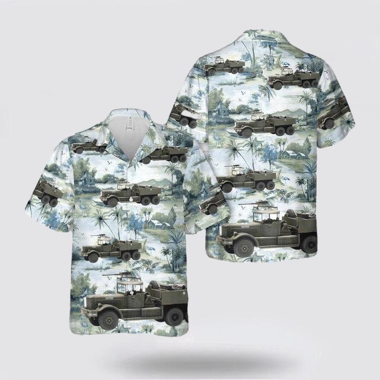 Army Hawaiian Shirt, Us Army Diamond T With Trailer Hawaiian Shirt