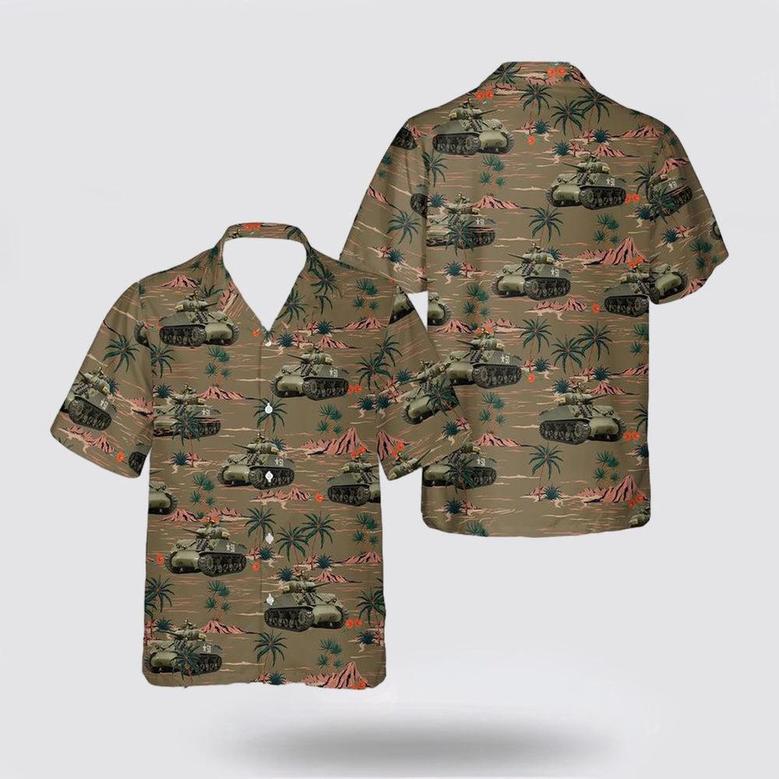 Army Hawaiian Shirt, Us Army Medium Tank Sherman Hawaiian Shirt