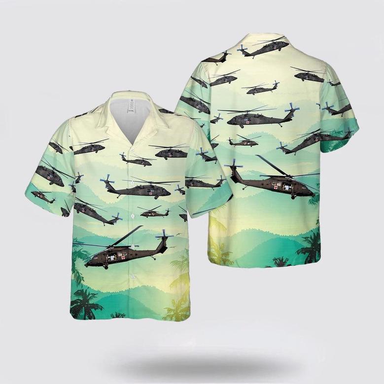 Army Hawaiian Shirt, Us Army Sikorsky Medevac Black Hawk Helicopter Hawaiian Shirt