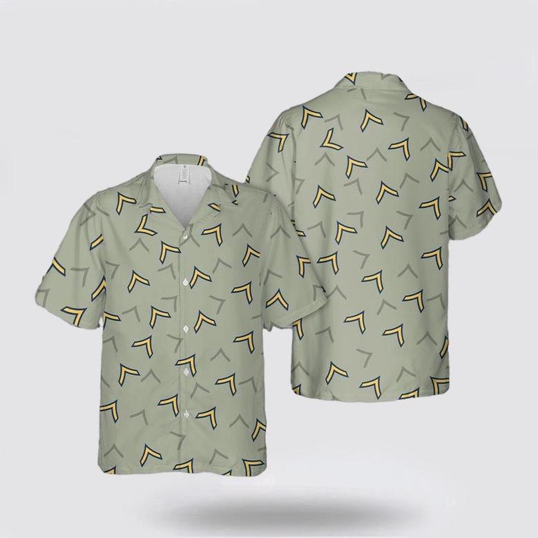 Army Hawaiian Shirt, Army Private Rank Hawaiian Shirt, Military Hawaiian Shirt