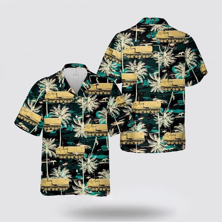 Army Hawaiian Shirt, Mlrs Rocket Launcher Us Army Desert Sand 1990 Hawaiian Shirt, Military Hawaiian Shirt