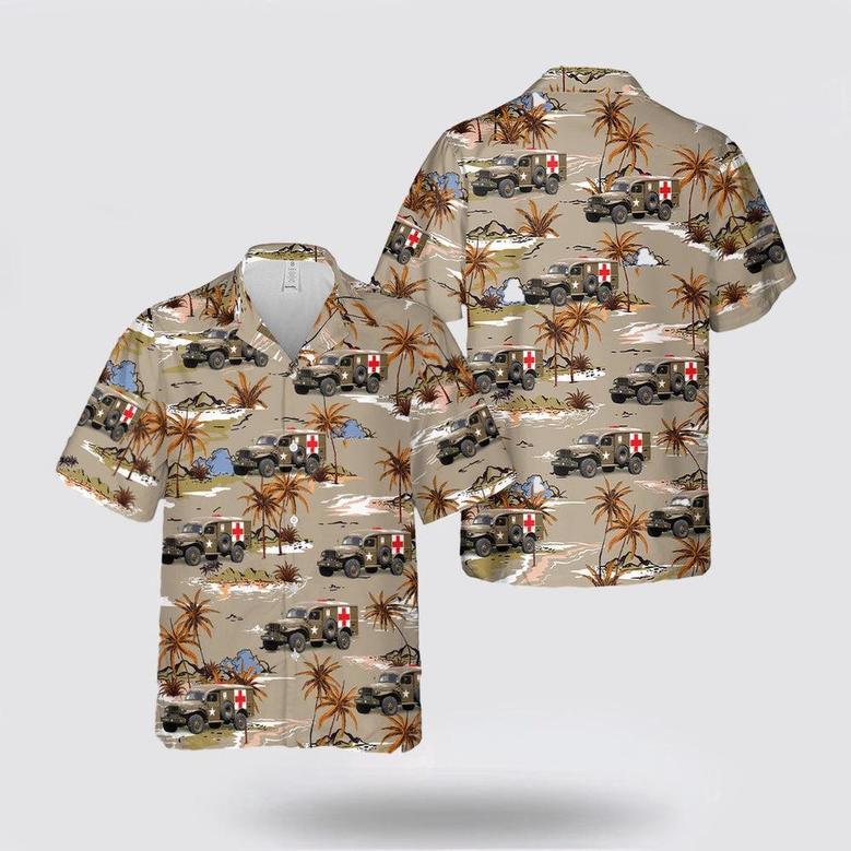 Army Hawaiian Shirt, Us Army Medical Corps, Dodge Field Ambulance (1943) Hawaiian Shirt