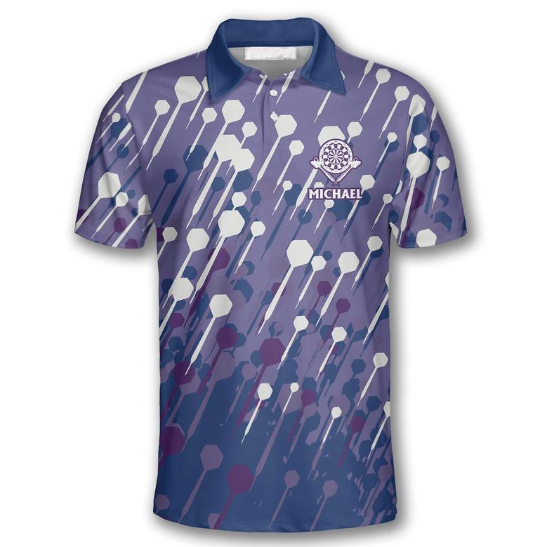 Arrow Pattern Custom Darts Polo Shirts For Men, Custom Dart Team Name, Just A Tip Dart