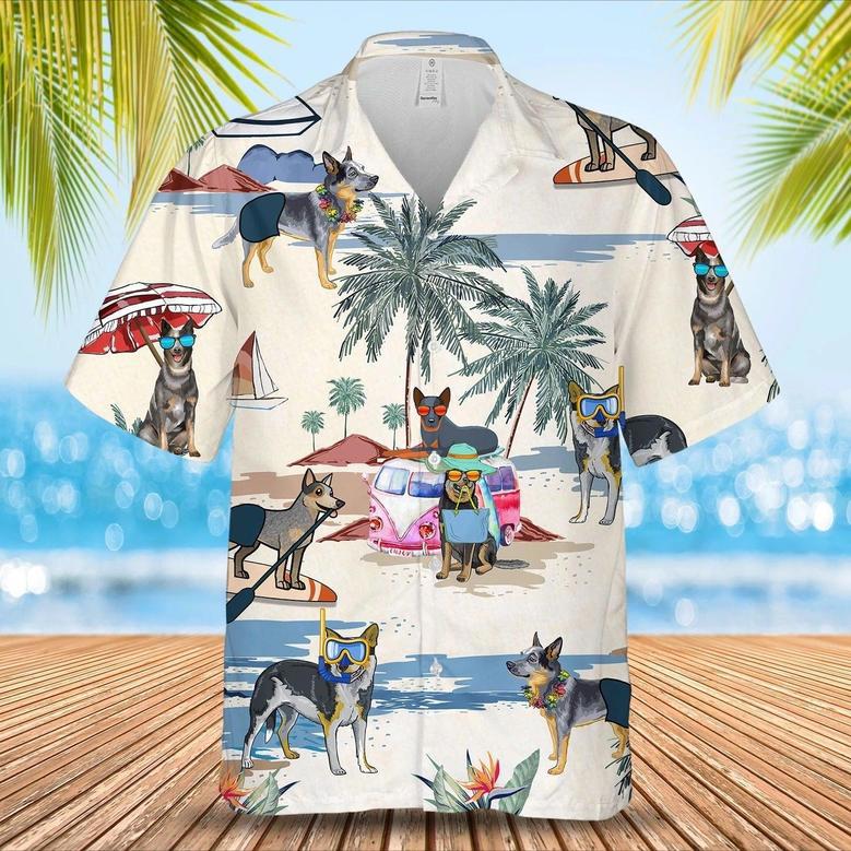 Australian Cattle Dog Summer Beach Hawaiian Shirt, Summer Beach And Dog In Hawaii Aloha Shirt