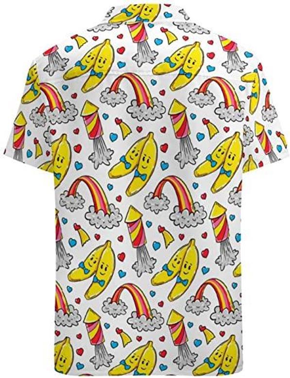 Banana Hawaiian Shirt, Pride Month Rainbow Lgbt Print Summer Hawaiian Shirts Beach Shirts Gift