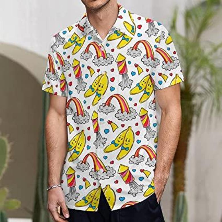 Banana Hawaiian Shirt, Pride Month Rainbow Lgbt Print Summer Hawaiian Shirts Beach Shirts Gift