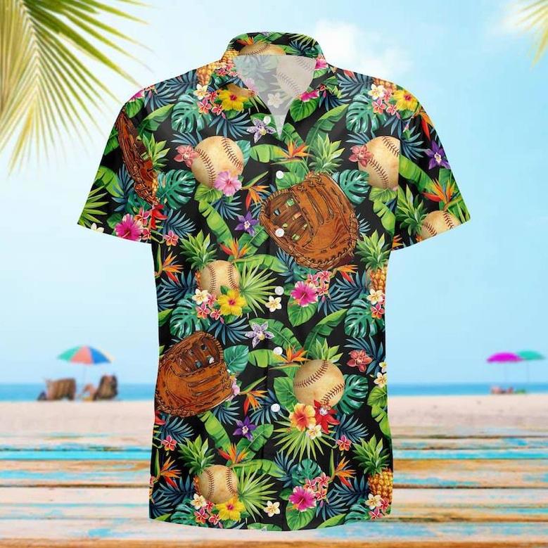 Baseball Flower Hawaiian Shirt, Game Day Hawaiian Shirt, Gift For Baseball Lovers