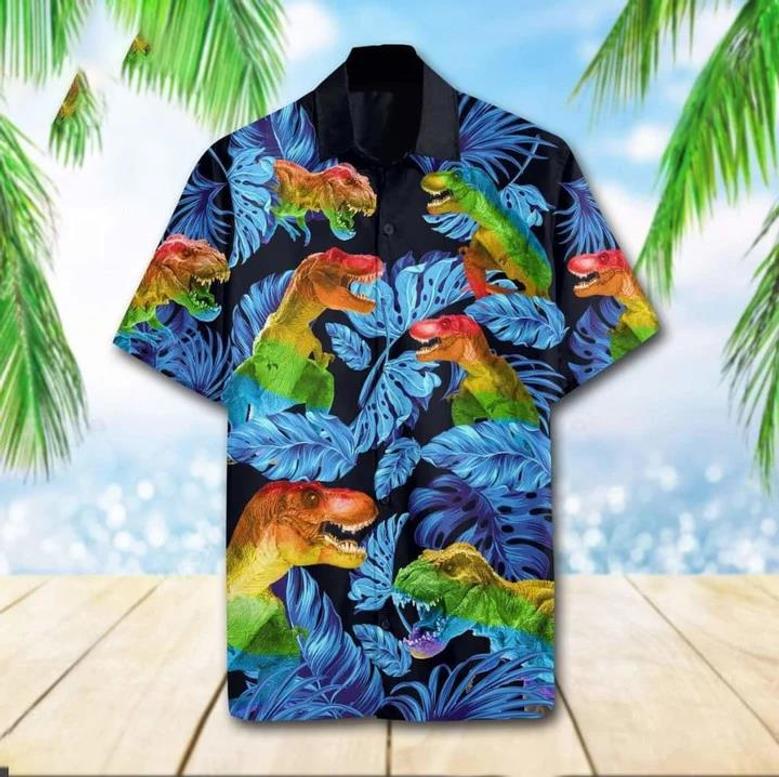 Beach Shirt Hawaiians Lgbt T-Rex, Hawaii Shirt , Aloha Shirt