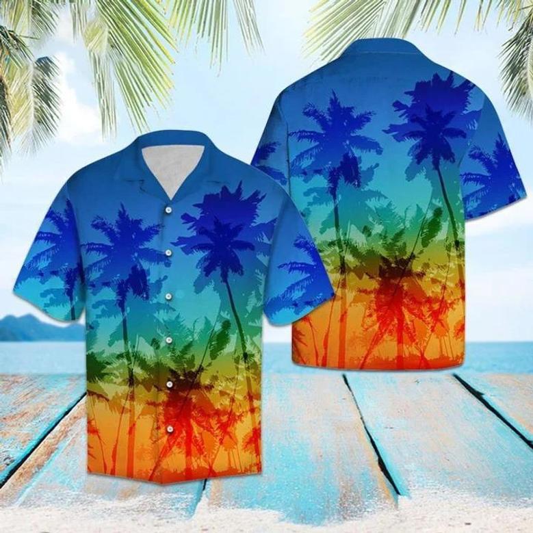 Beach Shirt Lgbt Coconut Palm Hawaii Shirt , Pride Hawaiian Shirt