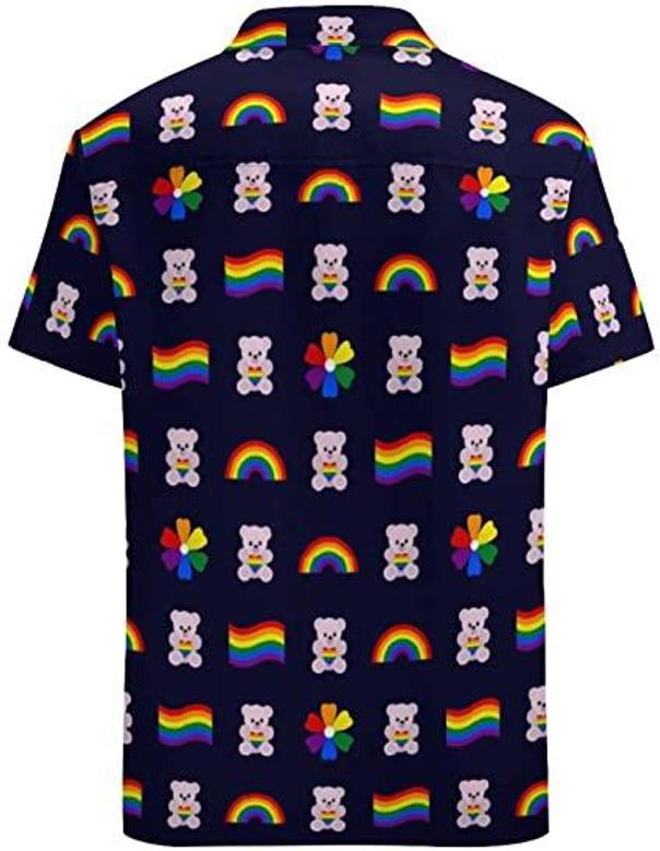 Bear Pride Hawaiian Shirt, Rainbow Pride Hawaii Tshirt, Aloha Lgbtq Beaach Pride Hawaiian Shirt