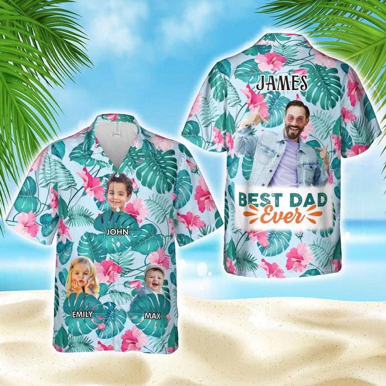 Best Dad Ever Tropical Personalized Hawaiian Aloha Shirts - Gift For Father's Day