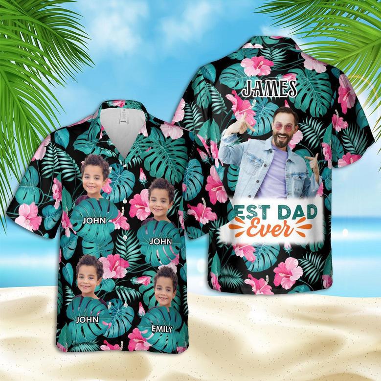 Best Dad Ever Tropical Personalized Hawaiian Aloha Shirts - Gift For Father's Day