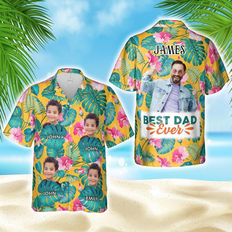 Best Dad Ever Tropical Personalized Hawaiian Aloha Shirts - Gift For Father's Day