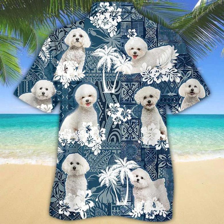 Bichon Frise Hawaiian Shirt, Full Print White Dog Hawaii Beach Shirts, Aloha Dog Shirts Summer Day