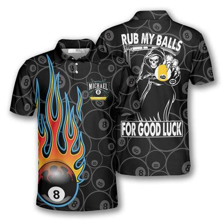 Billiards Rub My Balls For Good Luck Custom Billiard Shirts For Men, Custom Billiard Shirts For Team, Billiard Polo Shirts
