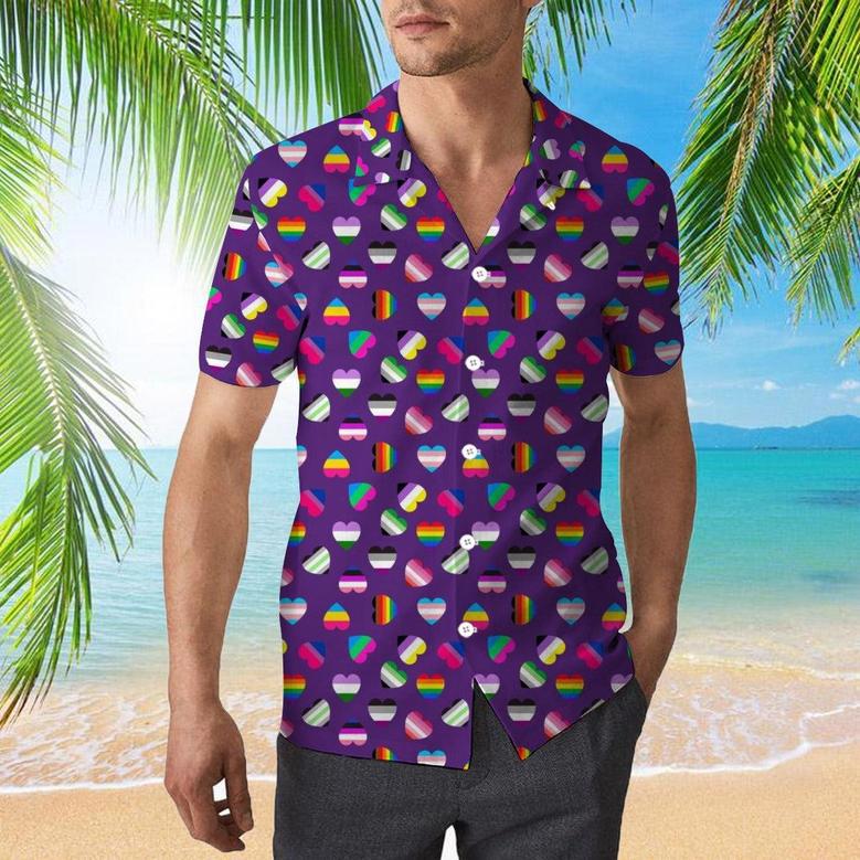 Bisexual Beach Hawaiian Full Print Shirt, Hawaii Shirt For Trans Queer, Men Hawaiian Shirt For Gay Transgender Bi Gift