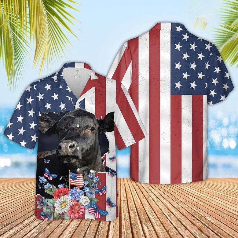 Black Angus Of July Hawaiian Shirt, Farm Hawaiian Shirt, Farmer Hawaii