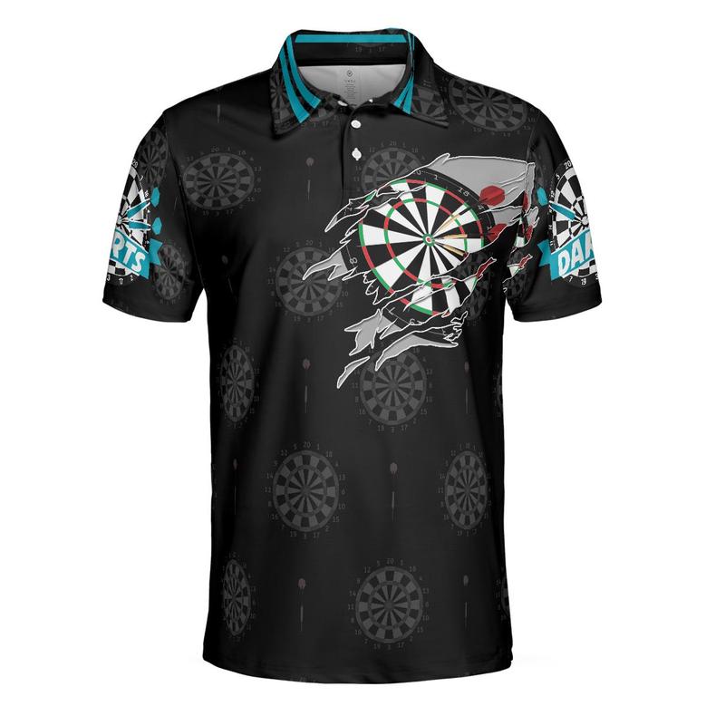 Born To Play Darts Shirt For Men Polo Shirt, Black Darts Shirt, Top Gift Idea For Male Darts Players
