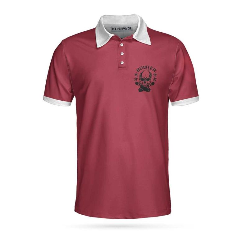 Bowling Skull Polo Shirt, American Flag Bowling Shirt For Men, Unique Bowling Apparel Coolspod