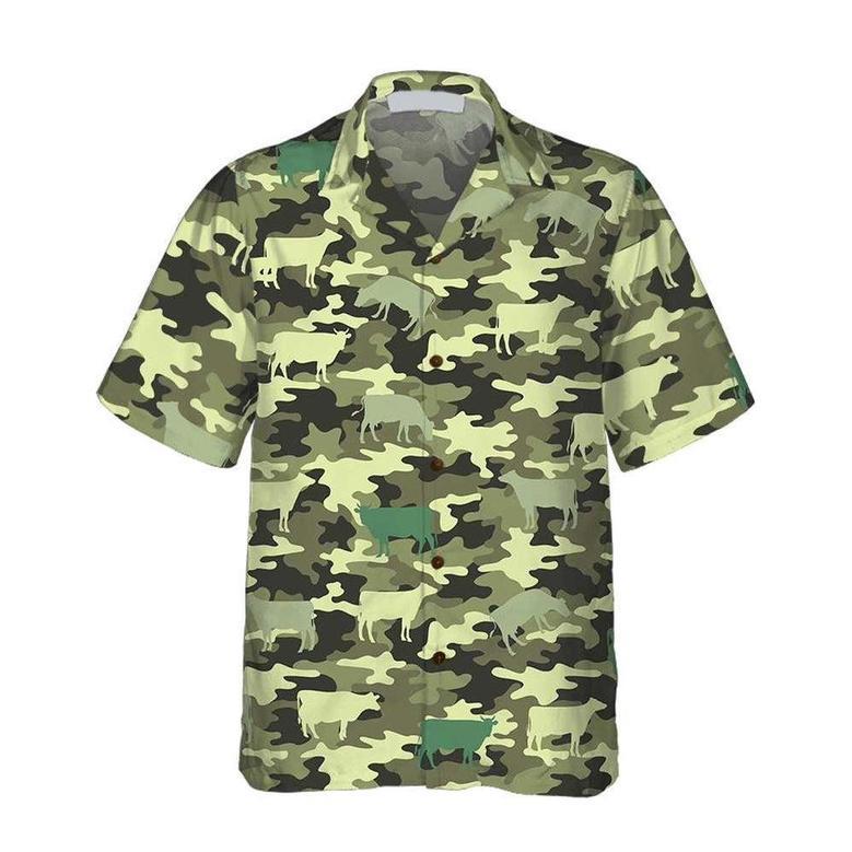 Camouflage Cow Hawaiian Shirt, Farm Hawaiian Shirt, Farmer Hawaii