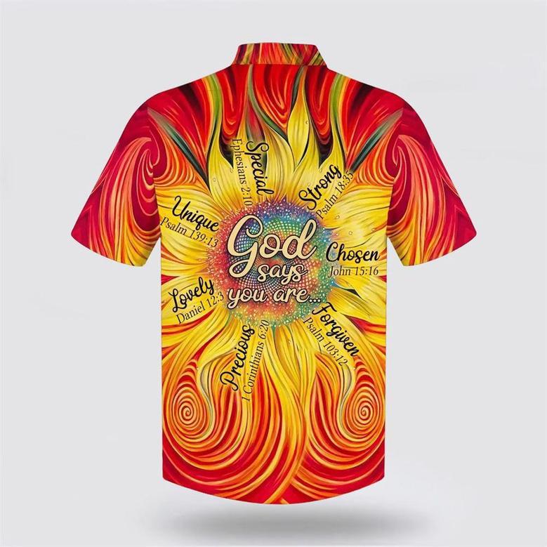 Christian Hawaiian Shirt, Sunflower God Say You Are Hawaiian Shirts