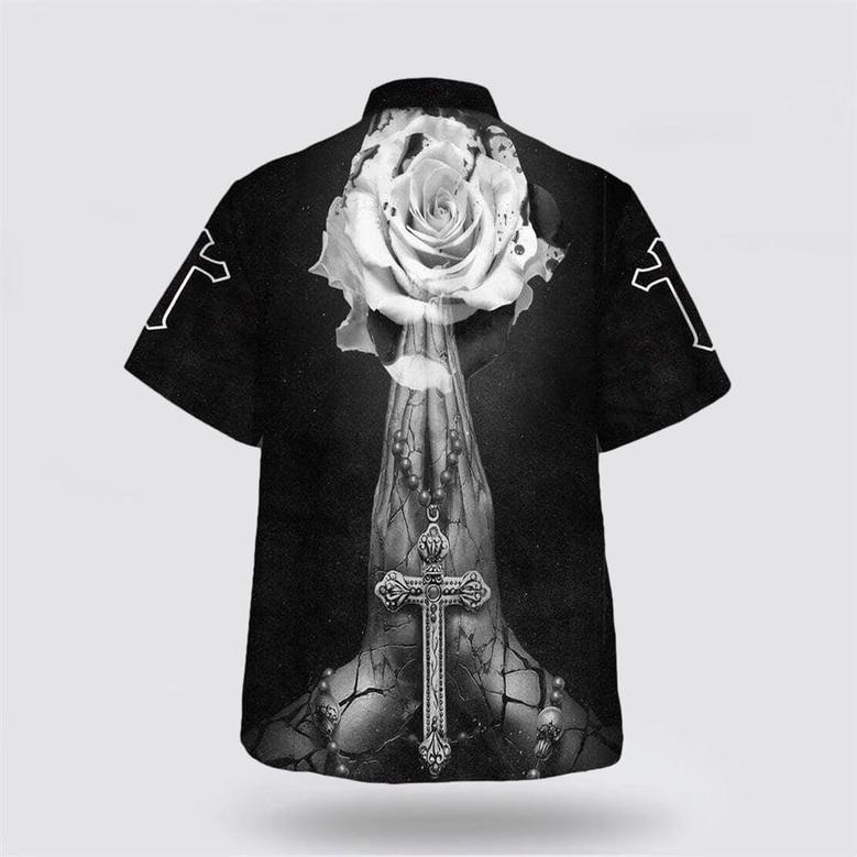 Christian Hawaiian Shirt, Prayer Warrior Hand God Prayer Hawaiian Shirt