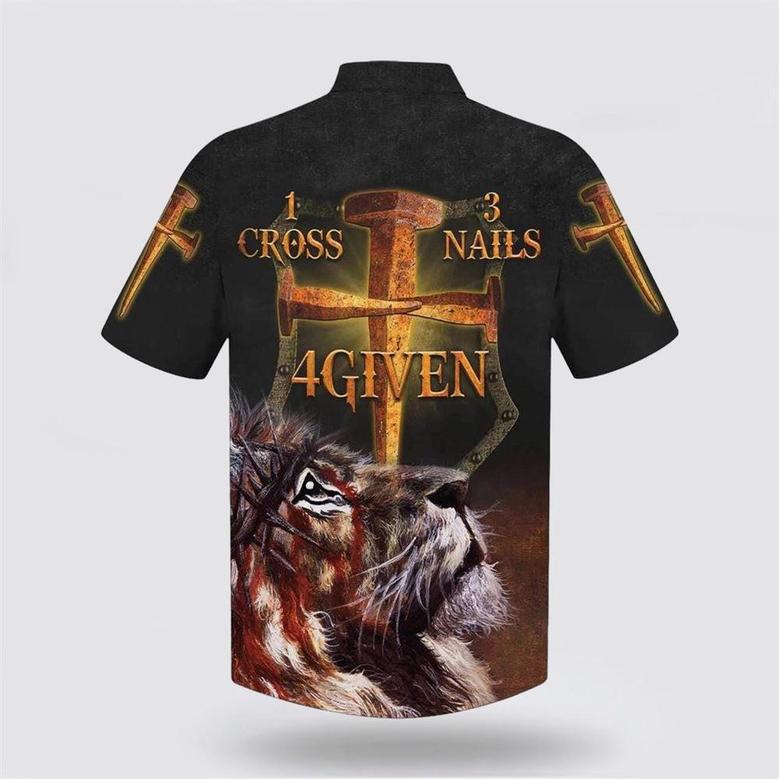 Christian Hawaiian Shirt, 1 Cross 3 Nails 4 Given Lion Christian Cross Hawaiian Shirt