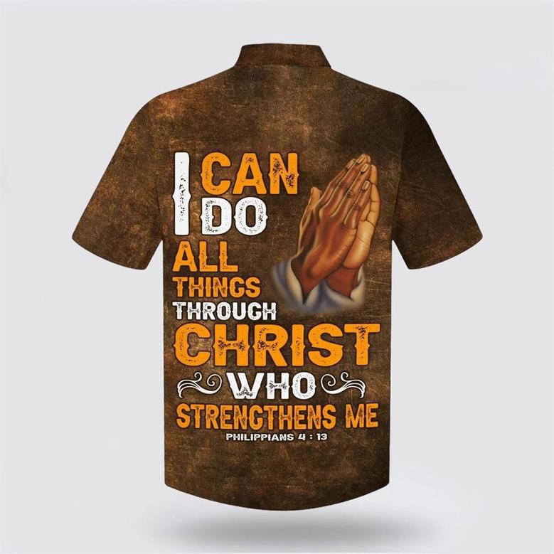 Christian Hawaiian Shirt, Jesus Lion I Can Do All Things Through Christ Who Strengthens Me Hawaiian Shirts