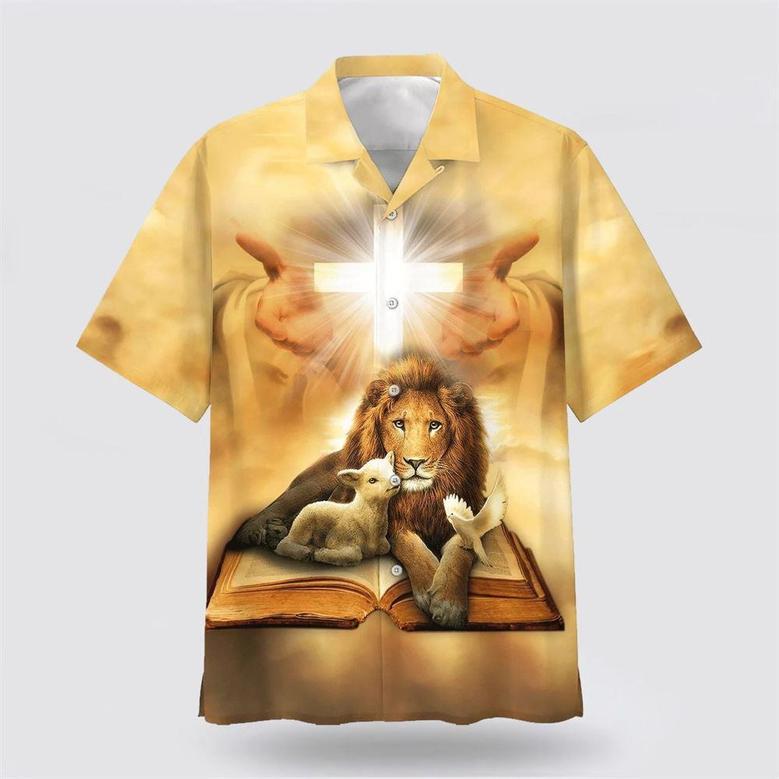 Christian Hawaiian Shirt, Lion Of Judah Lamb Of God Jesus Christ Hawaiian Shirt